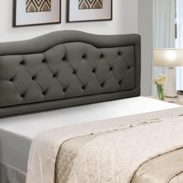 Imagem de Cabeceira Solteiro Belinha, Design Moderno, Veludo, 90x128 cm, Madeira Eucalipto, Cinza (Brida)