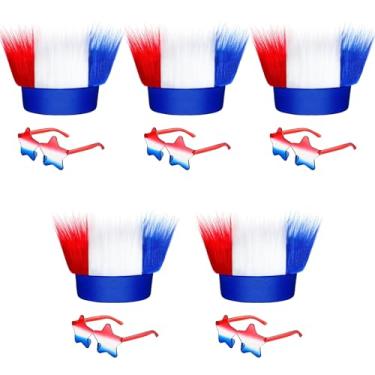 Imagem de Vegove Patriotic Trolls Hairy Headbands, 4th of July Independence & Election Day Celebrations Fans Cheering Halloween Spirit Day Headwear Props (USA)