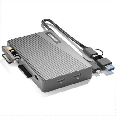 Imagem de CHIPFANCIER Leitor de cartão de memória USB 3.2 10Gbps Multi Memory Card Reader All-in-1 Leitura simultânea SD Micro SD TF MS CF Compact Flash Card Readers para computador, PC, câmera, laptop, preto