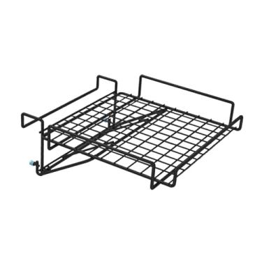 Imagem de YWJLQH Organizador de porta de armário dobrável, escorredor de panelas e pratos, extensor de de cozinha resistente e economizador de espaço para sala, Preto