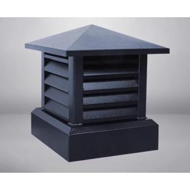 Imagem de RAUMPA Tampa de chaminé, tampas de chaminé de lareira tampa de drenagem quadrada de liga de alumínio tampa afunilada e tampa de ventilação do telhado do Louvre tampa de chuva tampa à prova de vento