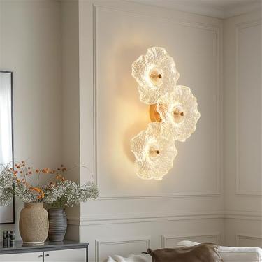 Imagem de OUFULA Luxo Moderno Lâmpada De Parede LED Moda Arte Sala Quarto Lâmpada De Cabeceira Villa Hotel Escadaria Corredor Luz (B 3 luzes)