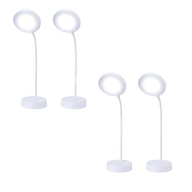 Imagem de Kit 4 Luminária de Mesa Abajur Led Dobrável 3 Tons de luz suporte articulado Recarregável USB(4 pçs)