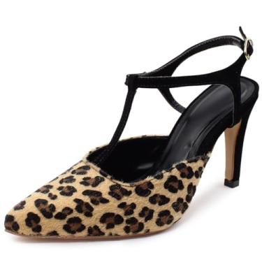 Imagem de Scarpin Re&Ton Salto Médio Aberto Confortável SC17 (Onça Preto, BR, Adulto, Numérico, 35)