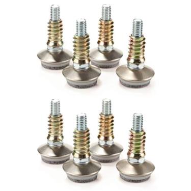 Imagem de Niveladores de móveis da Hottartge – pernas de nivelamento ajustáveis para mesas, cadeiras de armários – altura ajustável totalmente rosqueada de 2 a 3,3 cm de diâmetro 3,4 cm de diâmetro. Base, 3/8 cm-16 fios (A-8PK)