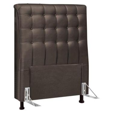 Imagem de Cabeceira Cama Box Solteiro Ciara 90cm Botonê Com Frame Linho Cacau - 