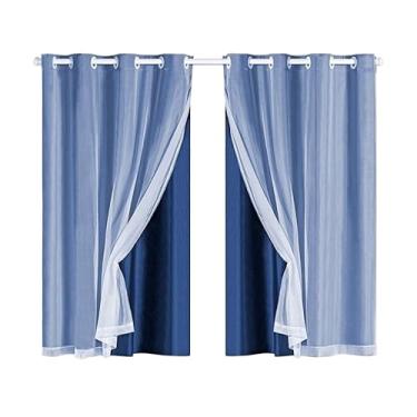 Imagem de Cortinas blackout com lisas 2, 00m X 1, 40m sala quarto apartamento(Azul Marinho)