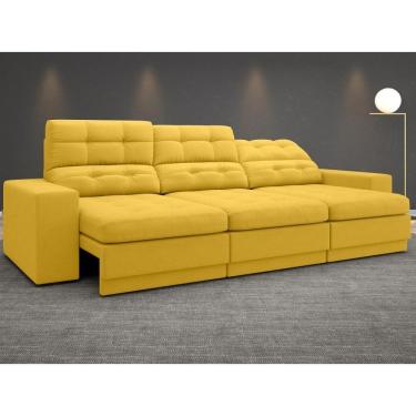 Imagem de Sofá Jobim 2,30m Assento Retrátil e Reclinável Velosuede - NETSOFAS
