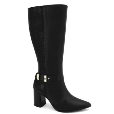 Imagem de Bota Ramarim Cano Médio Croco Preto 2568131 Cor:preto;tamanho:34