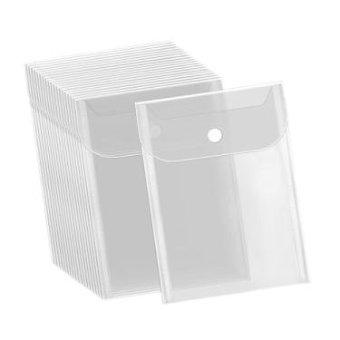 Imagem de KAIYUEMAOYI 20x Bolsas transparentes para armazenamento de carimbos e recortes, 5,1 x 7,1 polegadas, envelopes para armazenamento de scrapbooking para carimbos em