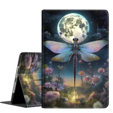 Imagem de Capa para tablet Samsung Galaxy Tab A9 Plus de 11 polegadas [SM-X210/X216/X218], capa fina e dobrável com despertar/hibernar automaticamente para Galaxy Tab A9+ 11 2023, Dragonfly Colorful