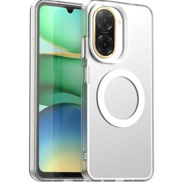 Imagem de Capa compatível com Redmi A5 4G (171,7 mm), capa magnética à prova de choque, compatível com Xiaomi Poco C71 4G capa branca