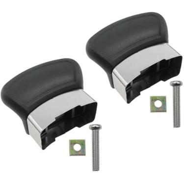 Imagem de safycaby 2 peças de alças de substituição para panelas e frigideiras anti-couro cabeludo alças laterais curtas de substituição para panelas de pressão pretas e vaporizadores com parafusos