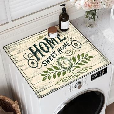Imagem de Sweet Home Capa para máquina de lavar roupa superior de 59,9 cm x 50 cm almofada para a parte superior da lavadora ou secadora protetor de máquina de lavar poeira almofada antiderrapante impermeável