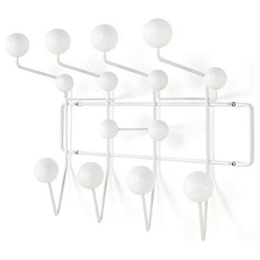 Imagem de SHISEDECO Classic Hang it All Coat Rack, Mid Century Modern Wall Mounted Coat Hooks with Painted Solid Wooden Balls (várias cores disponíveis) Branco