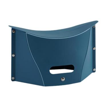 Imagem de simhoa Banco dobrável portátil, cesto baixo, bolsa de uso duplo, banco de acampamento, assento dobrável para churrasco, biblioteca de viagem, compras ao ar, Verde Escuro