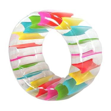 Imagem de Pegciuho Roda D'água Inflável Piscina Flutuante Bote Inflável Brinquedo de Piscina Rolo Flutuante Tubo Flutuante para Lagoa Grama de Verão Brincando, 130cmx60cm