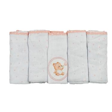 Imagem de Kit 5 Fraldas de Pano Luxo 68 cm x 70 cm Urso Bublim Sonhos