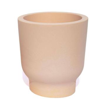 Imagem de Vaso Decorativo Garrafa Invertida Lisa 9,5cm Em Cimento Artesanal Palha