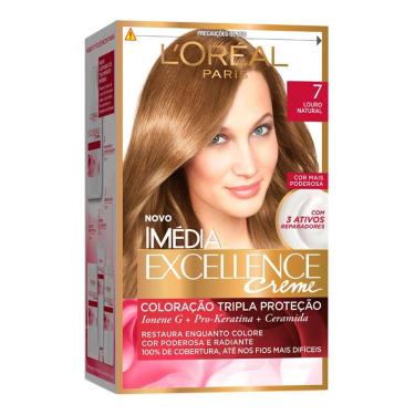 Imagem de Tintura Creme Imédia Excellence L`oréal Louro Natural 7 Kit