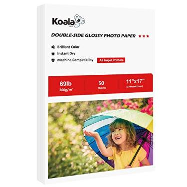 Imagem de Papel fotográfico Koala 27,94 cm x 43,18 cm pesado dupla face alto brilhante 50 folhas 260 g/m² compatível apenas com impressora a jato de tinta