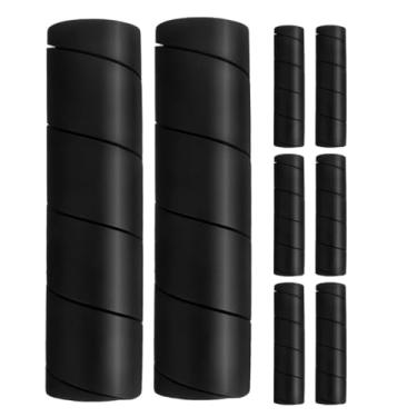 Imagem de jojofuny de Pernas para Estrutura de Cama - 8 Peças: Cobrepernas para Móveis em Pisos de Madeira - Pads de Borracha de Alta Densidade - Previne Lesões Noturnas Pés - Preto, Furos de 1,5 cm