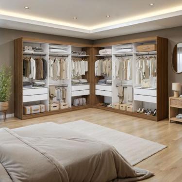 Imagem de Closet Casal sem Portas 8 Gavetas Paris Duo Premium - Minastex