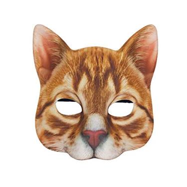 Imagem de Aiffort 1 Peça De Máscaras Gato Realistas Halloween, Máscara Animal, Acessórios Para Cosplay, Natal, Páscoa, Novidade, Acessório Festa À Fantasia (Máscara Estilo C)