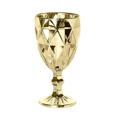 Imagem de Lyor CJ 6 TAÇAS P/ÁGUA DE VIDRO DIAMOND DOURADO 325ml