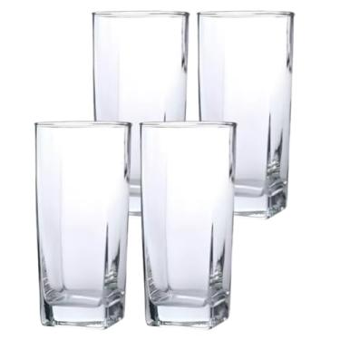 Imagem de Jogo de 6 Copos de Vidro Bali Quadrado Luxo Elegante 315ml Transparente (12)