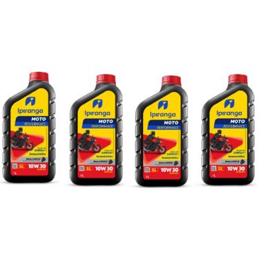 Imagem de Kit Troca De Oleo Motor 4L Semissintetico 10W30 4T Ipiranga Bros Titan Sahara Twister