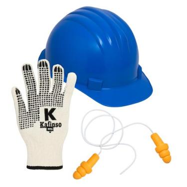 Imagem de kit Básico para Obras NR-6 Capacete Luva e Protetor Auricular - Ultra 