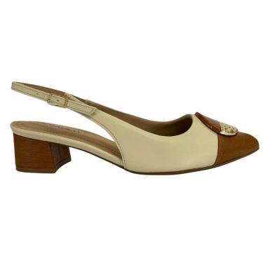 Imagem de Sapato Scarpin Slingback Piccadilly 739091 Feminino Off White casual