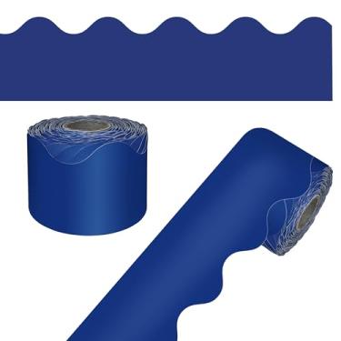 Imagem de Carson-Dellosa, Bordas amarelas para quadro de avisos, 1,8 m de bordas azul marinhas recortadas para quadro de avisos