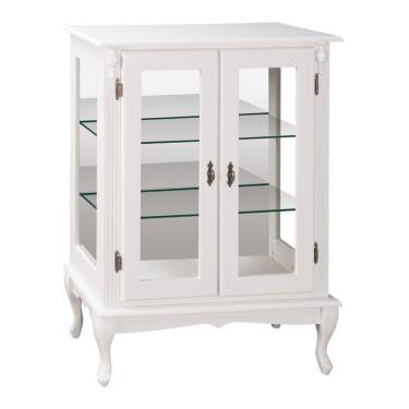 Imagem de Cristaleira Com Espelho Clássica Em Madeira - 2 Portas E 2 Prateleiras Com Pés Luiz Xv