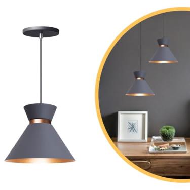 Imagem de Luminária Pendente Berlin 15cm Balcão Bancada Cozinha Cor:Cinza 15 Cm