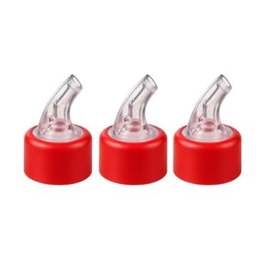 Imagem de 3x Bico Dosador De Azeite Vinagre 30mm P/Garrafas de 250ml e 500ml VERMELHO