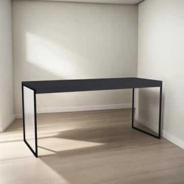 Imagem de Mesa Industrial para Computador com Pés de Ferro 90 cm - Escrivaninha Diretor Preto- JM3 Móveis