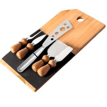 Imagem de Conjunto Para Queijo Em Bambu/inox Oregon - 6 Pçs Welf