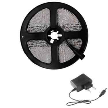 Imagem de Fita De LED 12V 60 LED/M 3528 IP20 5 Metros + Fonte Eletrônica 2A (3000K (Branco Quente))