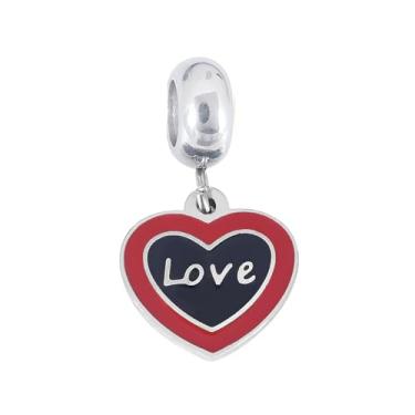 Imagem de BlingNuts Pingente de aniversário feminino I Love You Forever Mom Daughter Sister Friends Red Heart Charm Compatível com Pandora Charms Braceletes Presentes