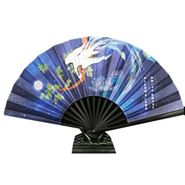 Imagem de Ventilador dobrável estilo retrô ventilador dobrável chinês ventilador de bambu dobrável estilo japonês feminino de seda ventilador de mão portátil ventilador de impressão para mulheres