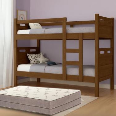 Imagem de Beliche Solteiro Mdf Vira Duas Camas Com Colchões D33 - TopDeal E-com,