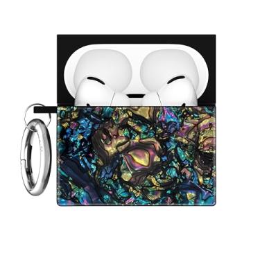 Imagem de FLAUNT Capa quadrada para AirPods 4 com anel prateado – compatível com AirPods 4ª geração – carregamento sem fio – leve e à prova de choque – capa quadrada oficial – (Abalone Shell)