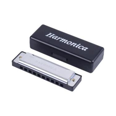 Imagem de Harmonica Diatônica De 10 Buracos Em Chave C Com Estojo Para Iniciante