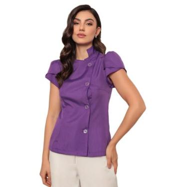 Imagem de Dolma Chef Feminina Manga Curta Roxo Luísa - gardenia jalecos, P