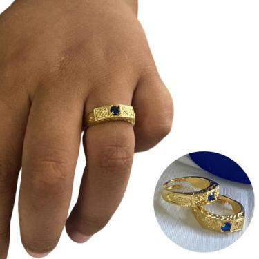 Imagem de Anel De Formatura Abc Infantil Com Pedra Banhado Regulável - SAF SEMIJ