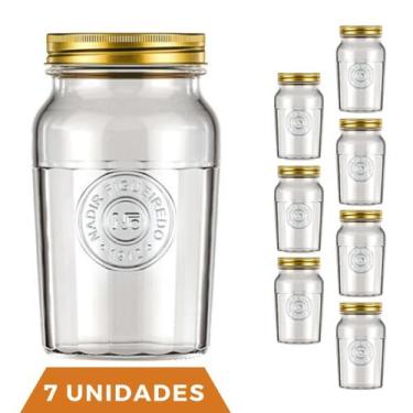 Imagem de 7 Potes Vidro Americano Rosca Alimentos 1,5L Vintage Nadir - NADIR FIG