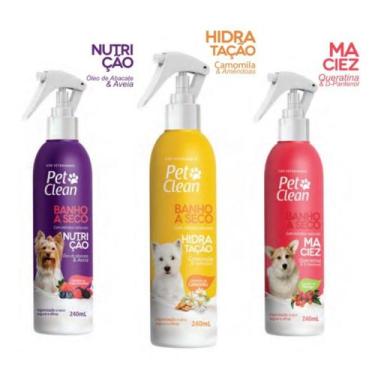 Imagem de Kit 3 Banho a Seco Pet Clean Maciez Hidratação Nutrição - PetClean