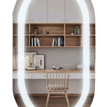 Imagem de Espelho Oval 75x50cm Touch Led 2 Cores Reduna Espelho Lapidado